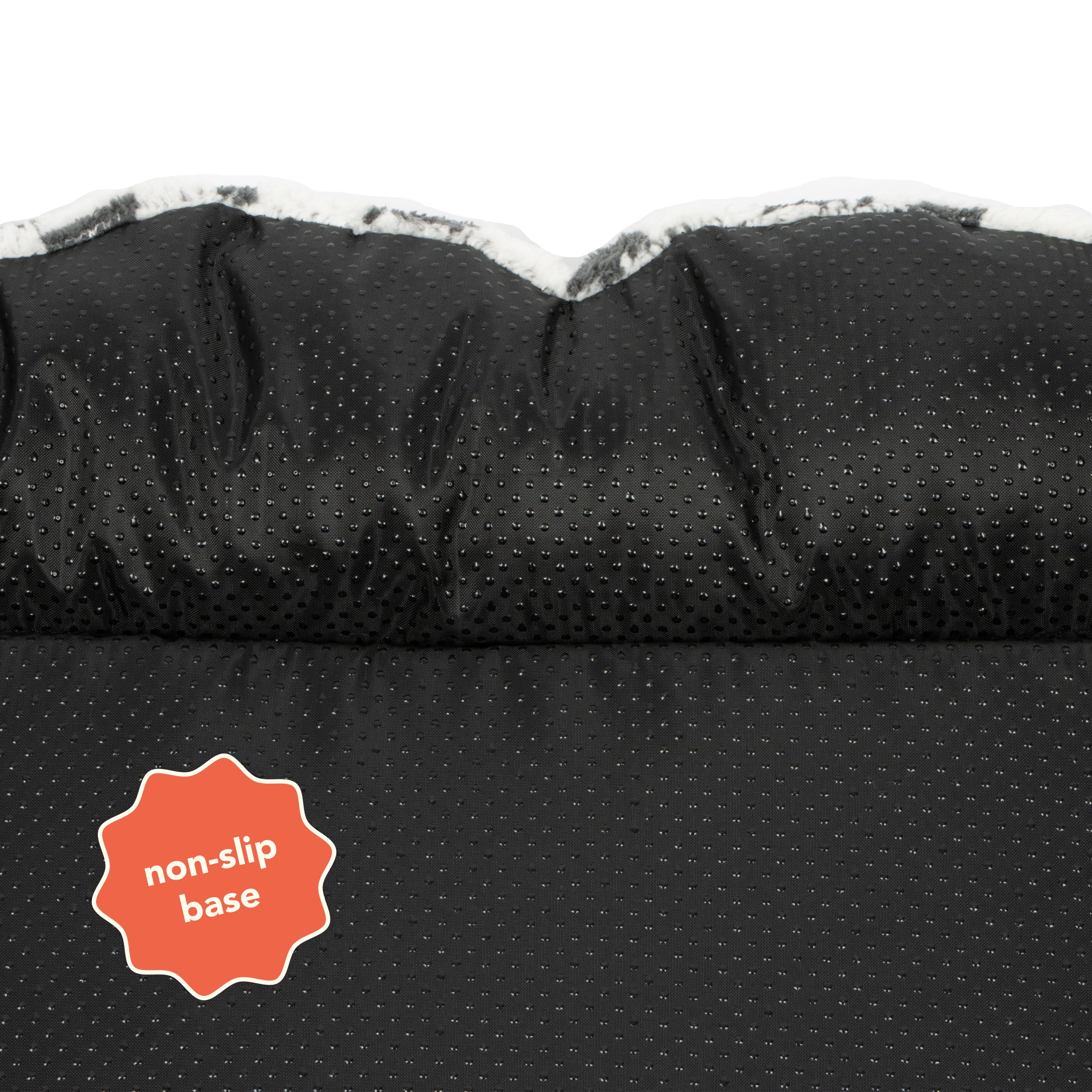 Oodles Checkered Sherpa Cloud Pet Bed, Black, Medium 30" L x 19" W