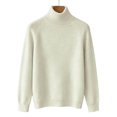 thumbnail image 5 of biudgviw Turtleneck Tops for Women Classic Fit Long Sleeve Sweaters Comfortable Loose Fit Knit Pullover Fall Winter Clothes(White,X-Large), 5 of 5