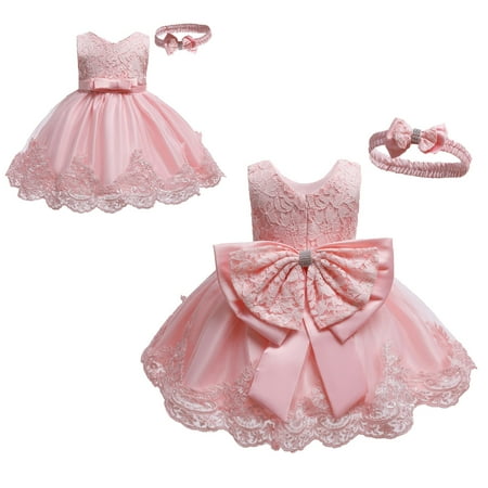 

Hunpta Kids Girl Princess Girls Ball Prom Outfits Sleeveless Gown Tulle Dress Embroidered Kid Floral Bowknot Hairband 2pcs Dress