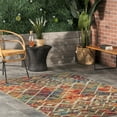 thumbnail image 6 of LR Home Elise 5' x 8' Rust/Multi Geometric Hi-Low Indoor/Outdooor Area Rug, 6 of 10