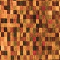 thumbnail image 1 of Ahgly Company Indoor Square Checkered Orange Modern Area Rugs, 6' Square, 1 of 4