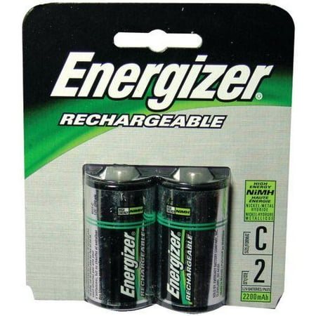 e NiMH Rechargeable Batteries, C, 2 Batteries/Pack