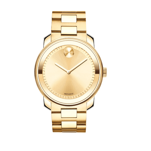 Pre-Owned Movado Bold Large Gold Dialed Analog 42.5mm Watch 3600258