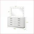 thumbnail image 2 of Dressers, Modern 8-Drawer with Mirror Lid Jewelry Storage, Milky White | White | Wood, 2 of 5