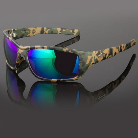 Mens Camo Camouflage Wrap Sports Hunting Military Mirrored Lens