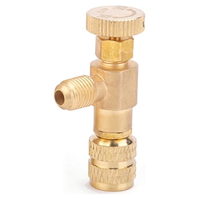 Yeacher R410A Refrigerant Charging Valve 1/4 Inches - 5/16 Inches Copper Control Valves Copper and Fluorine Safety Valve