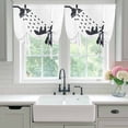 thumbnail image 4 of Giraffe Showering Tie Up Curtains 45 Inches Long, Kitchen Window Curtains Over Sink, Modern Abstract Art Funny Animals Small Window Curtains Shade Balloon Curtains Valances for Bedroom/Cafe 34"x45", 4 of 8