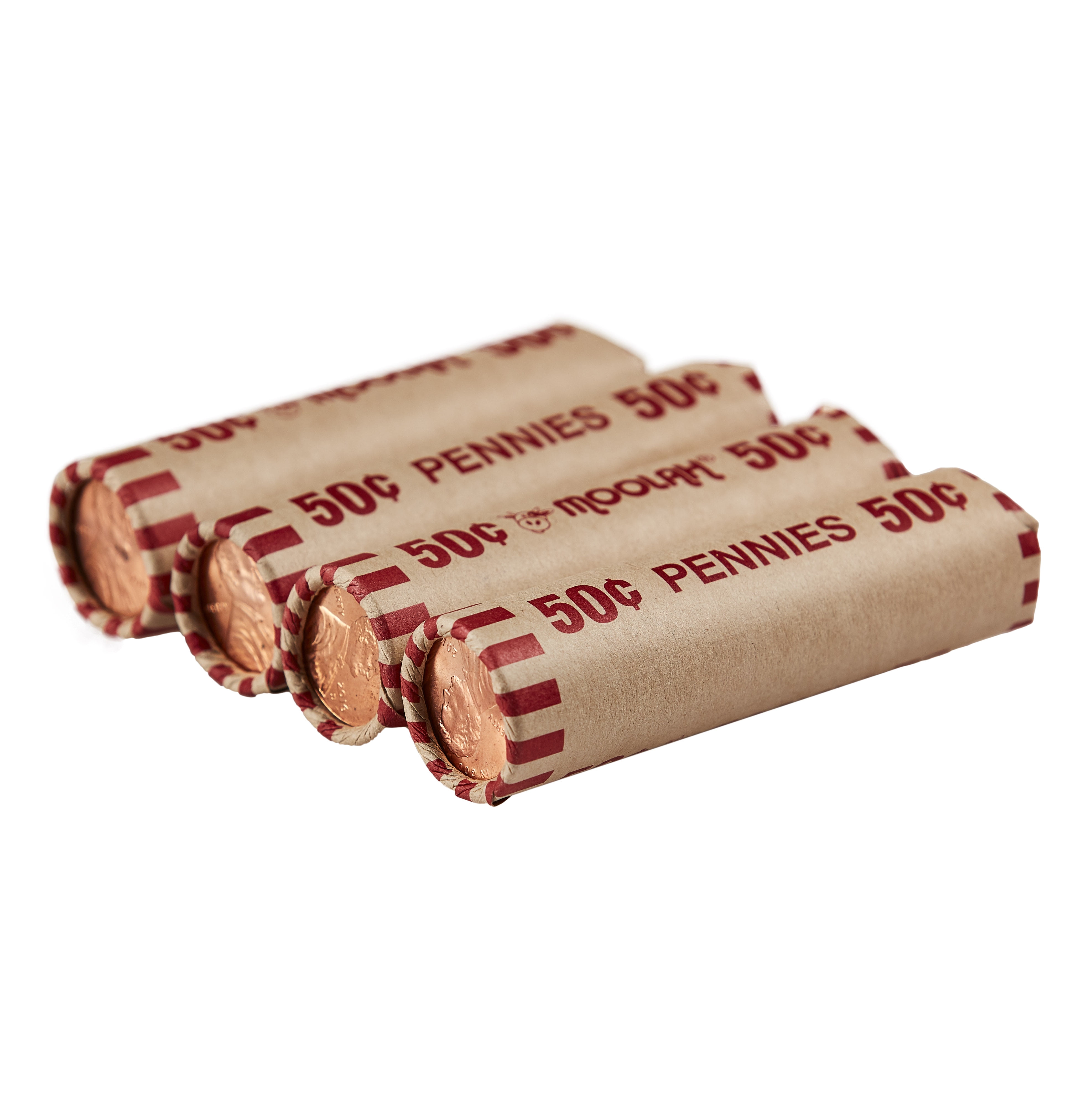 (2 pack) Pen+Gear Penny Paper Coin Wrappers, Preformed, Red, 36 Count