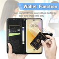 thumbnail image 4 of Butterfly Embossed Wallet Case for iPhone 16e/17e, PU Leather Flip Cover with Card Holder, Kickstand & Lanyard, Shockproof,,Black,For iPhone 16e/17e, 4 of 8