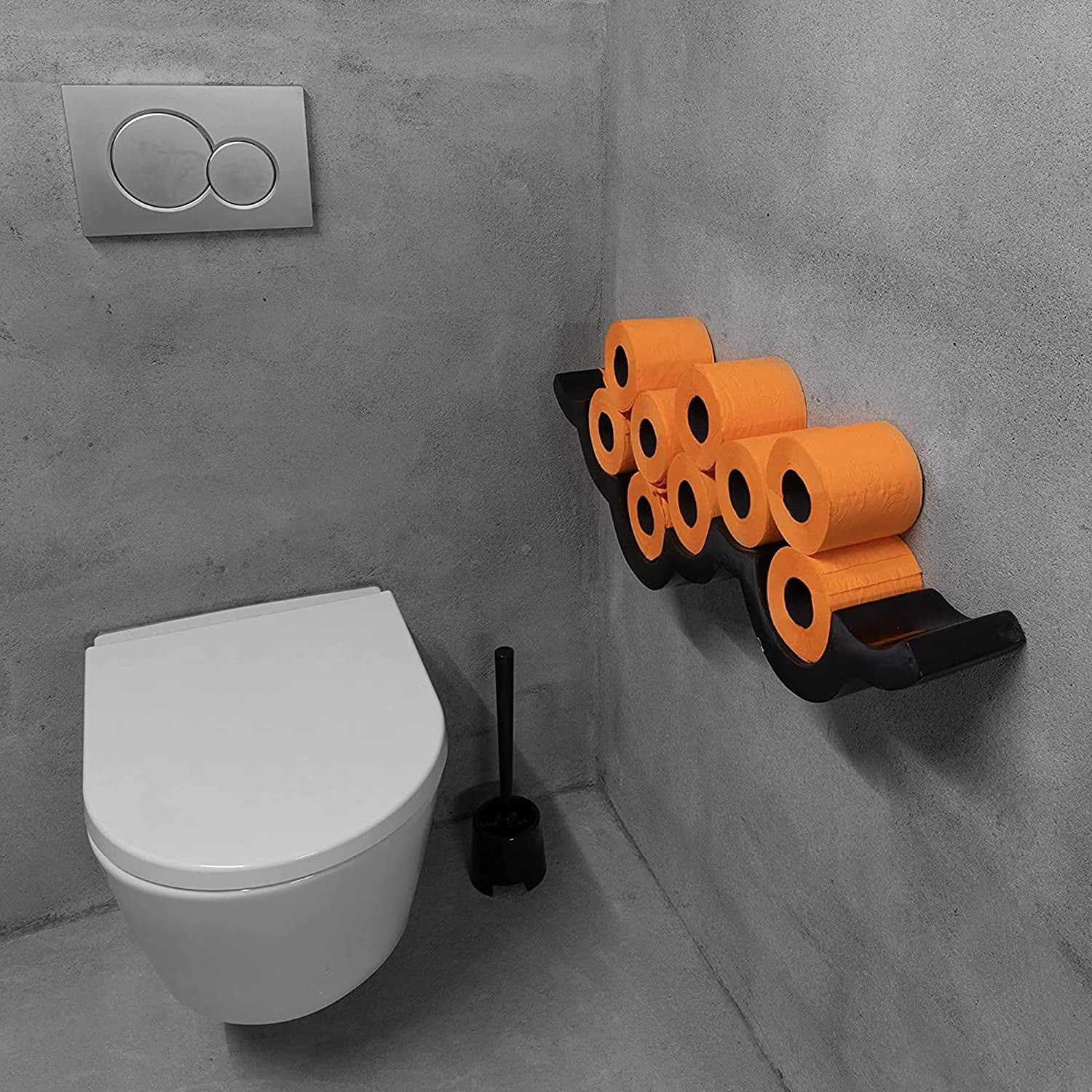 Orange Toilet Paper 3-Ply - Pack of 6 Rolls, 140 Sheets Each - Eco-Label Certified, Dermatologically Tested, Septic Safe, Sustainable & Soft