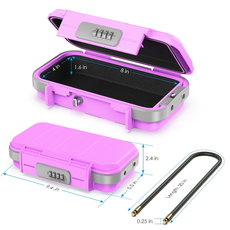 Portable Safe Box, AMIR Combination Safe Box for Money Security Case  Waterproof Anti-Theft Mini Safe Box for Travel Jewelry Business Trip Home  Office Pink 