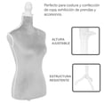 thumbnail image 3 of Maniquí con Tripie Ajustable Onof MTFAT Torso para Modistas Afelpado Gris, 3 of 8