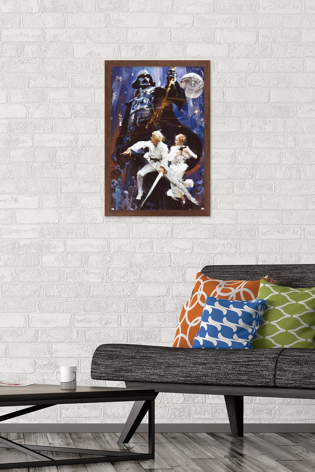 Star Wars: A New Hope - Illustrated One Sheet Wall Poster, 14.725" x 22.375" Framed