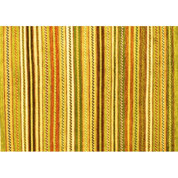 Ahgly Company Indoor Rectangle Abstract Yellow Modern Area Rugs, 2' x 5'
