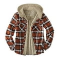 thumbnail image 2 of Men Sherpa Lined Hooded Jacket,Men's Flannel Plaid Shirts Fleece Fuzzy Button Down Long Sleeve Winter Thermal Hoodies Jackets with Pockets, 2 of 4