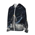 thumbnail image 3 of Goofa Astronaut Standing In The Moon Printed Women's UPF 50+ Sun Protection Hoodie Jacket Lightweight Long Sleeve Sun Shirt for Women with Pocket Hiking Outdoor-3X-Large, 3 of 9