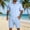 Light Blue, variant on EliteGoogv Men Two Piece Set Mesh Short Sleeve Shirt And Shorts Casual Outfit For Men Summer Beach Matching Set Orange 2XL