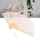 thumbnail image 4 of Abanico hueco plegable con encaje y huesos de bambú, estilo vintage, 4 of 7