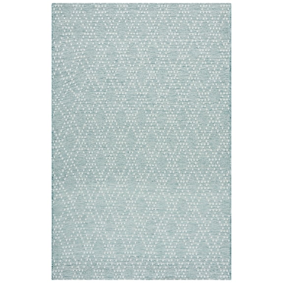 SAFAVIEH Sunset Jenelle Geometric Indoor/Outdoor Area Rug, Aqua/Beige, 8' x 10'