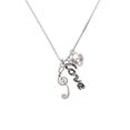 thumbnail image 2 of Delight Jewelry Silvertone Long Curly Clef - Love and Lock Charm Necklace, 18"+1", 2 of 4