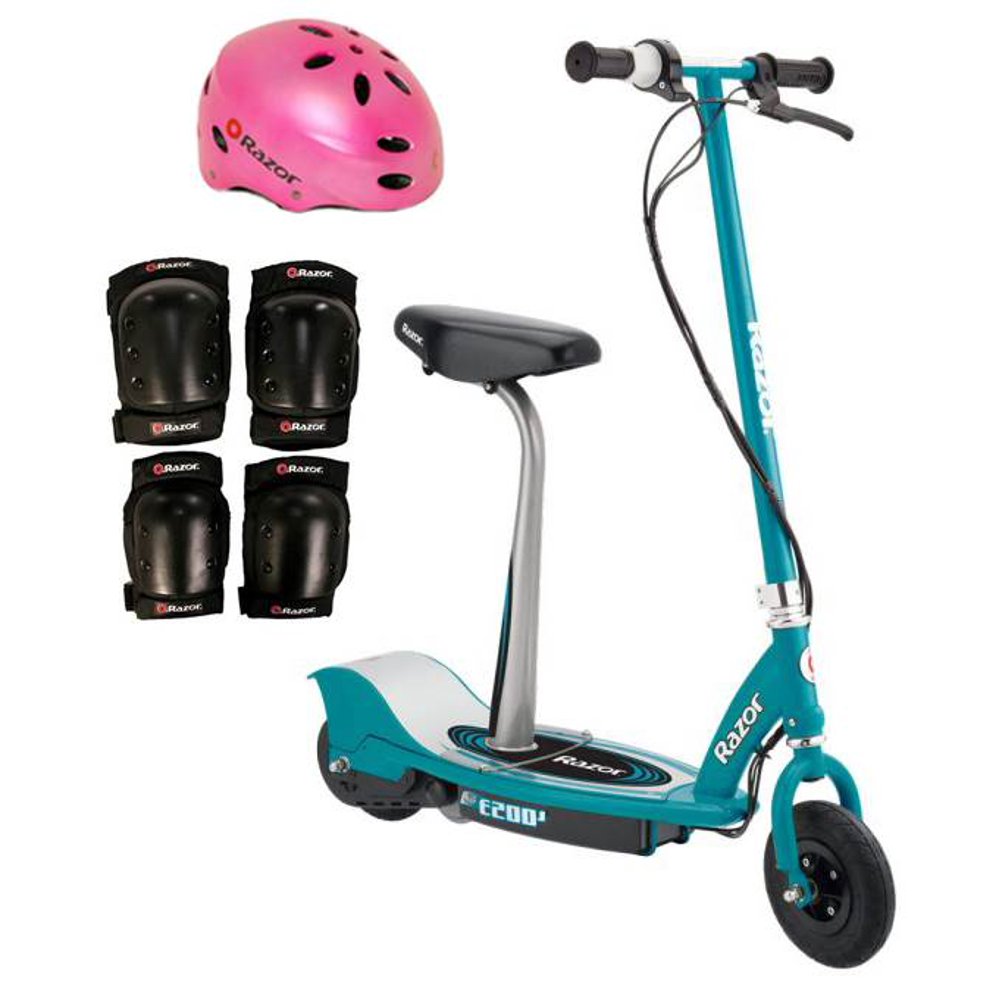 Razor E200S Seated Kids Electric Motor Toy Scooter w/ Safety Helmet