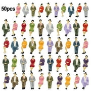 50 pcs Sitting Figures Scale 1:32 Model Figures People Track 1 Painted
