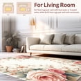 thumbnail image 2 of ODIKA 2'x3' Machine Washable Non-Slip Area Rug, Dreamy Rose Bouquet Design with Layered Petals and Curved Leaf Sprays High Traffic Rug, Pink, 276008, 2 of 7