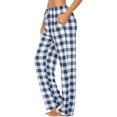 thumbnail image 4 of Innerwin Palazzo Pants Wide Leg Ladies Pajamas Bottoms Holiday Drawstring Lounge Blue L, 4 of 6