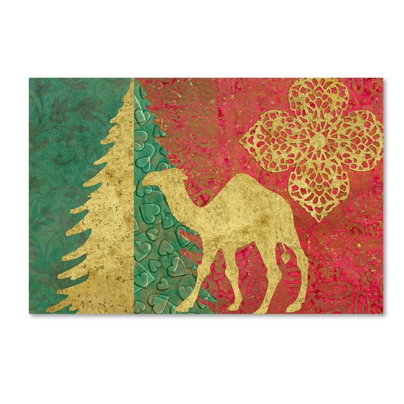 Trademark Fine Art 'Xmas Tree and Camel' Canvas Art by Cora Niele