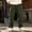 Army Green, variant on Men Corduroy Work Pants Sevevn Large Side Patch Utility Pockets Mid Rise Relaxed Straight Fit Solid Color Trousers For Casual Street Daily And Weekend Outfits