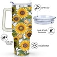 thumbnail image 3 of Sunflower Flowers 40 Oz Tumbler with Handle Lid and Straw, Stainless Steel Double Walled Vacuum Insulated Cup, Cute Anniversary Wedding Birthday Gifts Tumbler for Women Men Friends Outdoor Indoor, 3 of 7