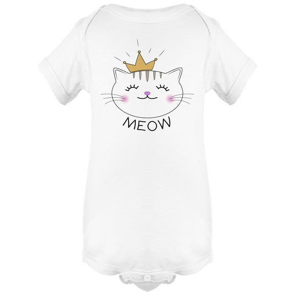 Meow With Small Crown Bodysuit Infant -Image by Shutterstock,  6 Months