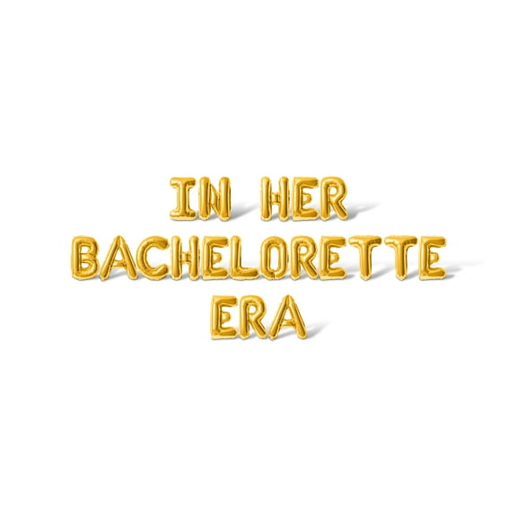 Letter Balloons - IN HER BACHELORETTE ERA 16" Inch Alphabet Letters Foil Mylar Balloon Bachelorette or Bridal Shower Party Banner (Gold)