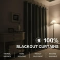 thumbnail image 2 of Sage Green 100% Blackout Linen Curtains 120 Inches Extra Long Ceiling to Floor,Eyelet Top Full Black Out Room Darkening Thermal Insulated Sliding Glass Door Curtain Panels W50 x L120 Inch Length, 2 of 15