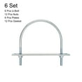 thumbnail image 3 of Round U-Bolts 6 Set 95mm Inner Width 110mm Length M6 with Nuts and Plates, 3 of 5