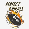 thumbnail image 2 of "Perfect Spirals" Flaming Football Adult White Long Sleeve Tee-3XL, 2 of 3
