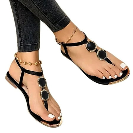 

Women Walking Shoes Flip Flops Comfortable and Breathable Flip-flops for Birthday Party Adult Ceremony Black 43