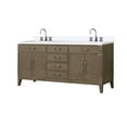 thumbnail image 2 of Laurel 72 in W x 22 in D Grey Oak Double Bath Vanity, Cultured Marble Top, and Faucet Set, 2 of 5