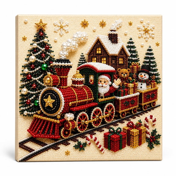 Diamond Painting Kit with Frame, DIY Christmas Diamond Art Set for Adults, Christmas Gift & Home Holiday Decoration