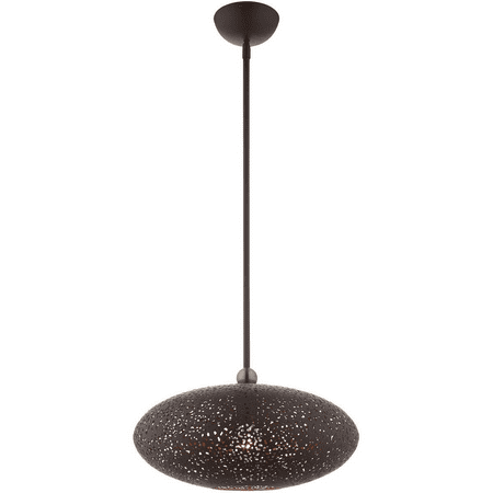 

Black with Antique Brass Accents Tone Finish Pendants Steel Medium 19 Long 1 Light Fixture