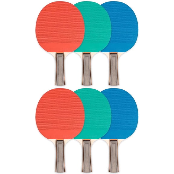 Champion Sports CHSPN1-6 Table Tennis Paddle Rubber Wood - 6 Each