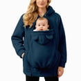 thumbnail image 7 of Cdudpw Maternity Coat Winter Cozy Carrier Mom Coats Sherpa Jacket 3-In-1 Sherpa Fleece Jacket,Zipper Maternity and Kangaroo Carrier Coat Clothes(S356-Blue), 7 of 7