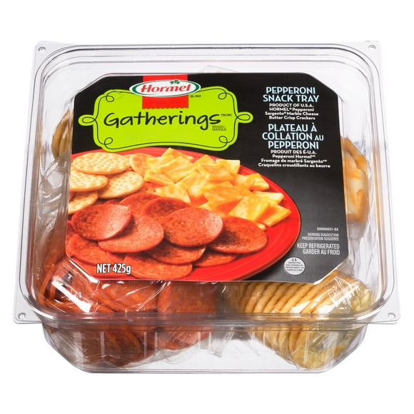 Hormel Pepperoni, Marble Cheese And Crackers Snack Tray, Hormel Pepperoni Snack Tray