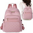 thumbnail image 5 of Clearance Under $8.84! 1PC Leather Backpack Purse for Women, Small Travel Bookbag with Laptop Compartment & Multiple Pockets, Nylon, for Work & Commuting, 34x27cm, Pink, 5 of 5