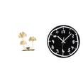 thumbnail image 1 of Estatua de figura,Estatuas de hojas y flores de metal,esculturas decorativas,Figuras decorativas para el hogar,para estante,mesa o vitrina.,Reloj de pared,Reloj de pared silencioso,sin, 1 of 8