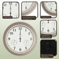 thumbnail image 3 of Pure Garden 18in Waterproof Indoor Outdoor Clock Thermometer Combo, Silver, 3 of 6