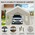 thumbnail image 3 of CCBEKIIM 19.88 x 9.51 x 9.25 ft White Carport, 3 of 8
