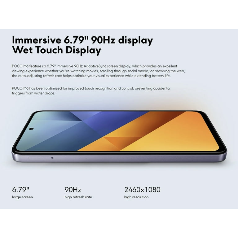 Poco M6 4G LTE GSM (128GB + 6GB) 108MP Triple Camera 6.79