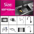 thumbnail image 1 of Multi-size Stainless Steel Kitchen Sink Single Bowl Nano Black Kitchen Fixtures Drain Kit Top Mount/Undermount, 1 of 5
