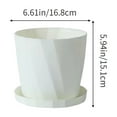thumbnail image 3 of Bxaolu 6.6 Inch Plant Pots for Indoor Outdoor Plants, Flower Pots with Drainage Saucer, Plastic Planters Set for Garden & Home Decor (White), 3 of 6